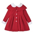 thumbnail image 1 of Mercatoo Kids Baby Girls Classic Wool Blend Coat 𝐅𝐮𝐫 Collar Shawl Winter Buttoned Trench Coat Outwear 𝐏𝐞𝐚 Coat Jacket, 1 of 8