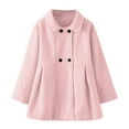 thumbnail image 1 of Mercatoo Kids Baby Girls Coat Jacket Warm Jacket Winter Simple 𝐁reasted Trench Coat Outwear Wool Blend Coat for 1T to 6T, 1 of 6