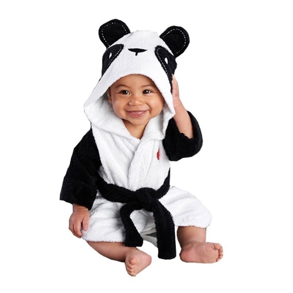 Mercatoo Kids Bathrobe Unisex Baby Plush Animal Robe Hooded Towel Toddler Boys Girls Spa Bath Robe,Baby Beach Towel
