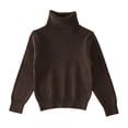 thumbnail image 1 of Mercatoo Kids Boy Girl Ribbed Turtleneck Sweater, Drop Shoulder Long Sleeve Pullover, Comfy Warm Layer for Cold Weather and Lounge Days, 1 of 1