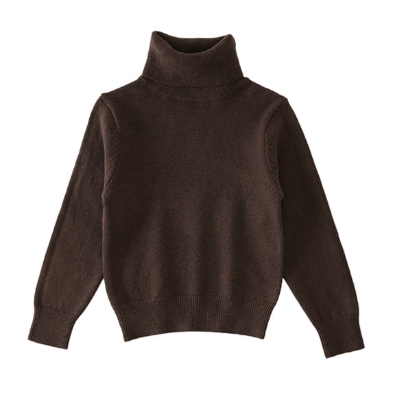 Mercatoo Kids Boy Girl Ribbed Turtleneck Sweater, Drop Shoulder Long Sleeve Pullover, Comfy Warm Layer for Cold Weather and Lounge Days