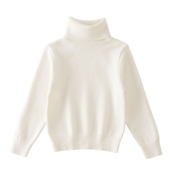 Mercatoo Kids Boy Girl Ribbed Turtleneck Sweater, Drop Shoulder Long Sleeve Pullover, Comfy Warm Layer for Cold Weather and Lounge Days