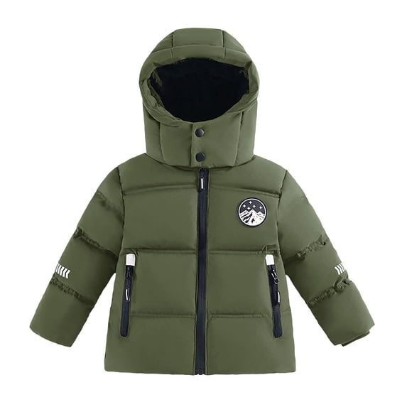 Mercatoo Kids Boys Down Jacket Thick Warm Hooded Puffer Coat Windbreaker Cotton Snowsuit Coat Outdoor Winter Jackets Clothes