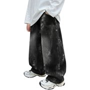 Mercatoo Kids Boys Girls Baggy Jeans Distressed Ripped Denim Pants Wide Leg Loose Fit Casual Trousers Y2K Streetwear Trendy Hip Hop Outfits