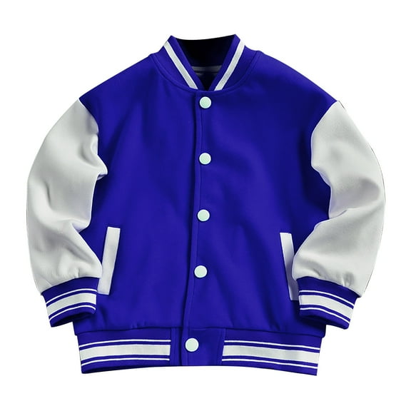 Mercatoo Kids Boys Girls Baseball Jackets Fit V𝐚rsity Jacket Casual Lightweight Plain Button Cardigan Toddler Sh𝐞rpa Jacket