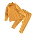 thumbnail image 1 of Mercatoo Kids Boys Girls Fall Winter Set Mid Kneck Thermal Underwear Set Homewear Pant Outfit 2Pcs Set Casual Clothes, 1 of 4