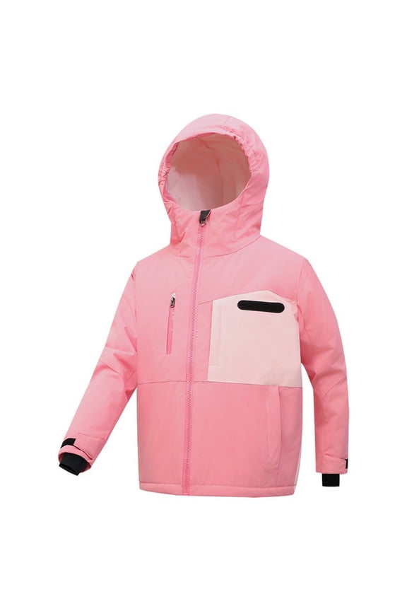 Kids Boys Girls Winter Coat Hooded Ski Jacket Puffer Windbreaker Fleece Lined Snow Coat Thicken Warm Down Jacket Outwear