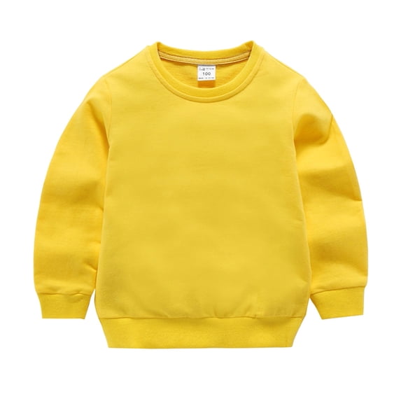 Mercatoo Kids Boys Long Sleeve Crewneck Tee T-Shirt Toddler Boys Girls Solid Soft Basic Pullover Sweatshirt Winter Girls Clothes
