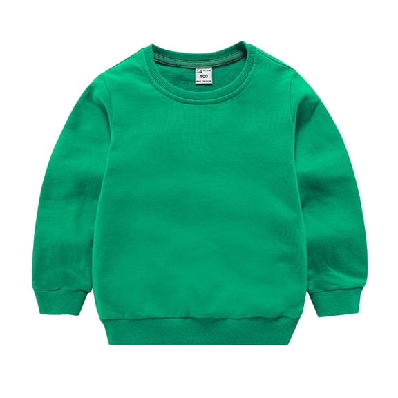 Mercatoo Kids Boys Long Sleeve Crewneck Tee T-Shirt Toddler Boys Girls Solid Soft Basic Pullover Sweatshirt Winter Girls Clothes