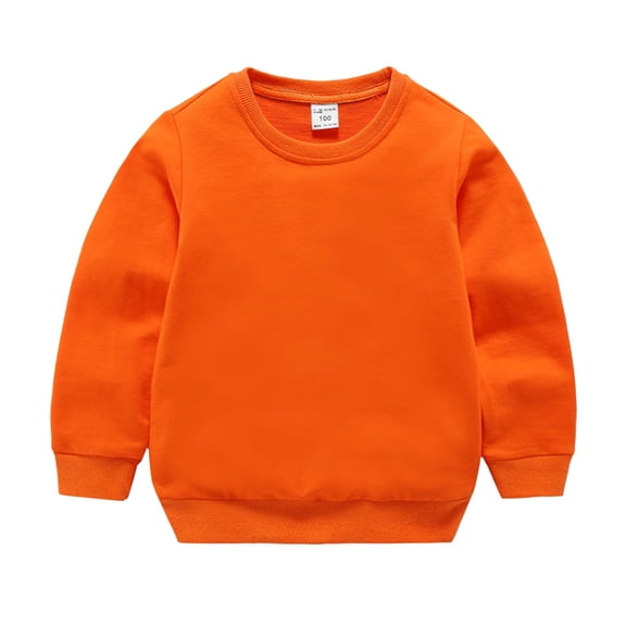 Mercatoo Kids Boys Long Sleeve Crewneck Tee T-Shirt Toddler Boys Girls Solid Soft Basic Pullover Sweatshirt Winter Girls Clothes