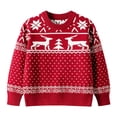 thumbnail image 1 of Mercatoo Kids Christmas Sweater Ugl1 Crewneck Knit Pullover Sweaters for Girls Winter Long Sleeve Cotton Graphic Fall Clothes, 1 of 1