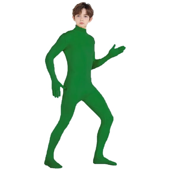 Mercatoo Kids Full Body Unitard 𝗢ne-Piece Long Sleeve Footed Jumpsuit Turtleneck Stretchy Leotard Gymnastics Catsuit