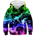 thumbnail image 1 of Mercatoo Kids Funny Print Sweatshirt Hooded Loose Long Sleeve Pullover for Boys Girls Fall Warm Casual Tops with Pocket, 1 of 4