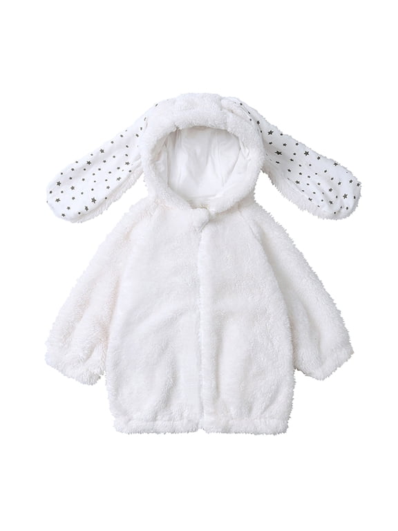 Kids Girl's Full Zip Fuzzy Fleece Jacket Cute šabbit Coat Soft Bunny Ear Hoodie Sweatshirts Outerwear Girls Fall Winter Coats