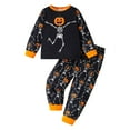 thumbnail image 1 of Mercatoo Kids Girls 2 Piece Outfit Fall Long Sleeve Halloween Pumpkin Graphic Sweatshirts Sweatpants Boys Joggers Workout Set, 1 of 8