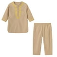thumbnail image 1 of Mercatoo Kids Girls Boys 2 Piece Outfit Set Toddler Traditional African Long Sleeve Embroidery Dashiki Shirt and Pants Clothes, 1 of 8