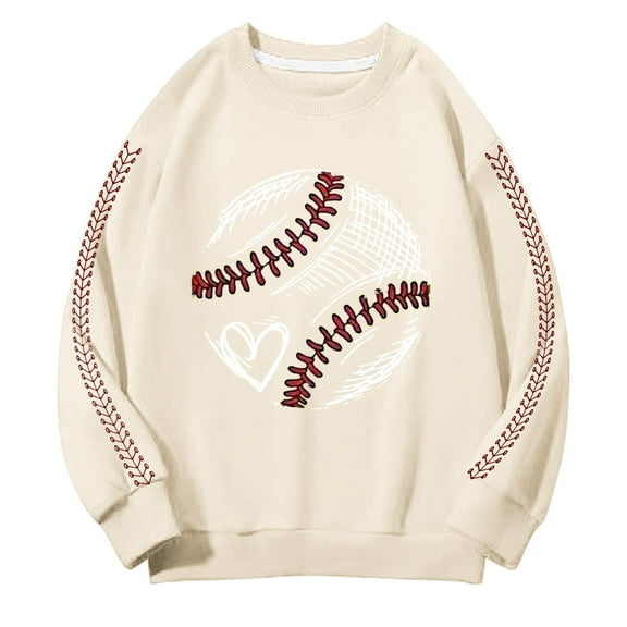 Mercatoo Kids Girls Boys Baseball Crewneck Sweatshirt Tween Baseball Graphic Pullover Casual Cotton 𝐀thletic Pullover Sweatshirt