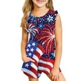 thumbnail image 1 of Mercatoo Kids Girls Clothes Set Prints Sleeveless Independence Day Strap Vest T Shirt Tops and Shorts Little Girl Outfits, 1 of 3