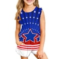 thumbnail image 1 of Mercatoo Sleeveless Independence Day Strap Vest T Shirt Tops Outfit Sets (Girl's) 2 Count, 1 of 3