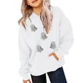 thumbnail image 1 of Mercatoo Kids Girls Cute Print 𝗛oodie Halloween Long Sleeve Hooded Loose Comfortable Sweatshirt with Pocket Fall Top, 1 of 7