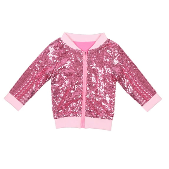 Mercatoo Kids Girls Fall Winter Jackets Girls Sequin Zipper Coat Jacket for Toddler Birthday Christmas Clothes for 3 to 10 Years