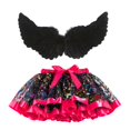 thumbnail image 1 of Mercatoo Kids Girls Halloween Feather Devil 𝐖ings and Tulle Tutu Skirt 𝐂osplay 𝐂ostume for P𝐚rty Dress Up 𝐀ngel 𝐂ostume, 1 of 5