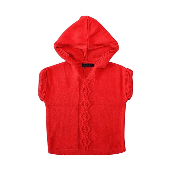Mercatoo Kids Girls Hoodies Sweaters Sleeveless Knit Soft 𝐀thletic Cropped Hoode 1 Tank Tops Fall Toddler Pullover Warm Vest