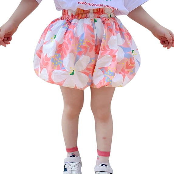 Mercatoo Kids Girls Jogger Active Shorts Summer Casual Cotton Floral Pants for 2 to 7 Year Toddler Baby Girls šloomers