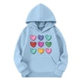 thumbnail image 1 of Mercatoo Kids Girls Oversized Hoodies Heart Print Valentines Day Pullovers Casual Loose Sweatshirts Spring Autumn Trendy Tops, 1 of 5