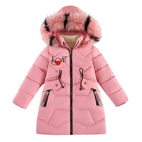 Mercatoo Kids Girls Puffer Jacket Hooded Padded Parka Coat Winter Warm Windproof Quilted Down Outerwear Cozy Jackets with Pockets
