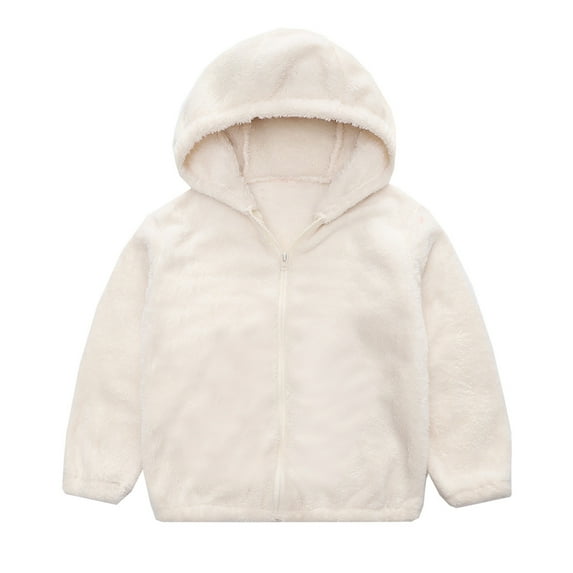 Mercatoo Kids Girls Solid Zipper Thick Warm Hooded Outdoor Outwear Clothes Toddler Girl Winter 𝐅𝐥eece Sweater Coat