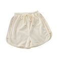 thumbnail image 1 of Mercatoo Toddler Girls Quick-Drying Shorts Solid Color Drawstring Lace-Up Mid-Waist Shorts Girls Beach Sports Casual Clothes, 1 of 5