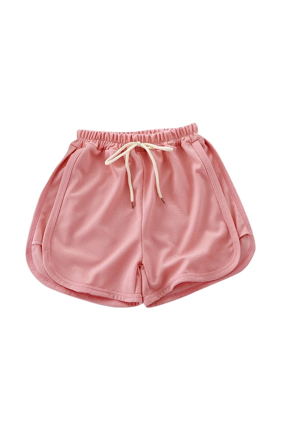 Kids Girls Summer Shorts Thin Solid Mid Waist Fashion Lace Up Shorts Toddler Girls Cartwheel Sport Casual Shorts