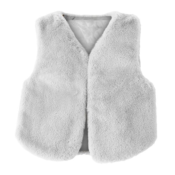Mercatoo Kids Girls 𝐅aux-F𝐮r Vest Winter Padded Open Front Sherp𝐚 Sleeveless Outwear Toddler Thick Fuzzy Warm Fleece Jackets