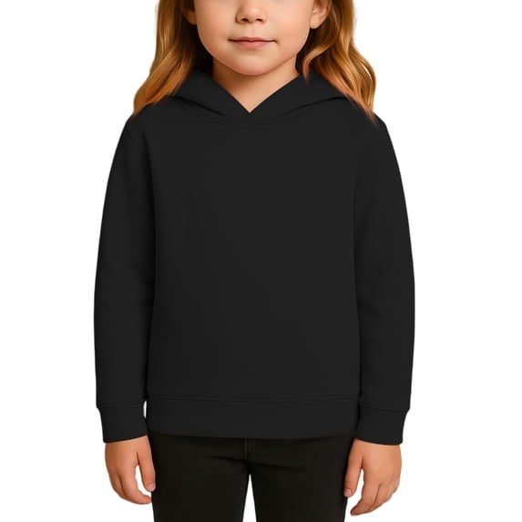 Mercatoo Kids Hoodie Sweatshirt Unisex Girls Boys Solid 𝐅𝐥eece Pullover Tops Basic Long Sleeve Soft 𝐀thletic Sweatshirt