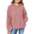 thumbnail image 1 of Mercatoo Kids Loose Tops Girls 𝗛oodie Cute Plaid Long Sleeve Fashion Sweatshirts Lightweight 𝗛oodie with Pockets, 1 of 7
