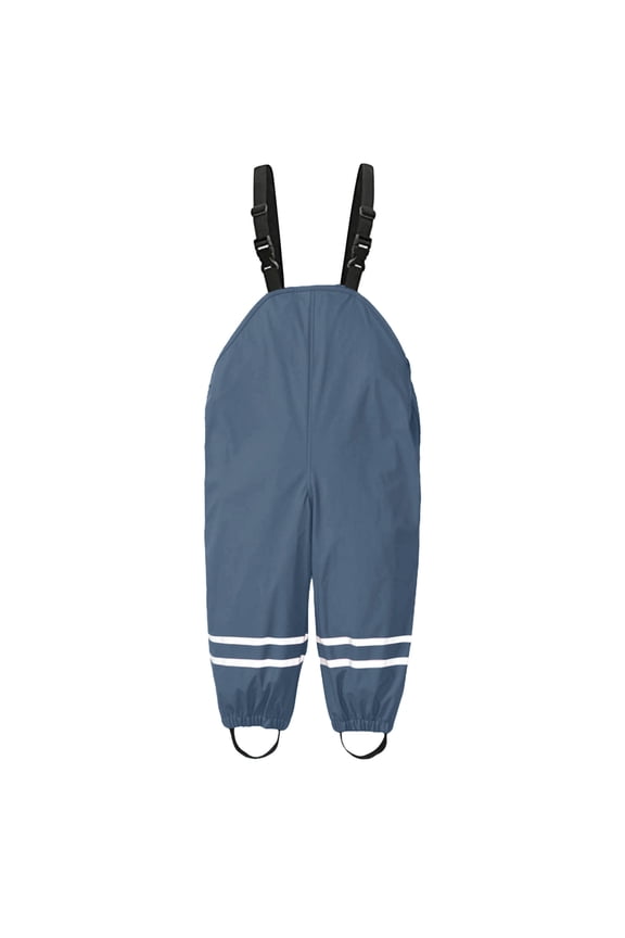 Kids Reflective Waterproo𝐟 Rain 𝐁𝐢𝐛 Lightweight Windproof Suspender Rain Pants for Boys Girls Rain Pants
