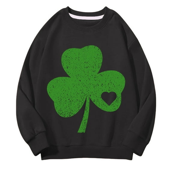 Mercatoo Kids St 𝐏atricks Day Clothes Girls Boys Irish Cloverss Sweatshirt Pullover Shirts Toddler Long Sleeve Sweater Tops
