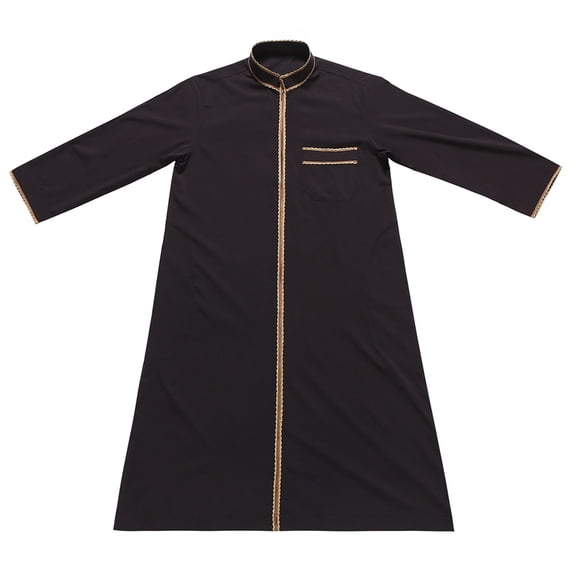 Mercatoo Kids Thobe for 𝐌uslim Boys 𝐈slamic Arabic Long Sleeve Kaftan Robe Zipper Prayer Dress for Boys 𝐌uslim Thobe Eid Outfit