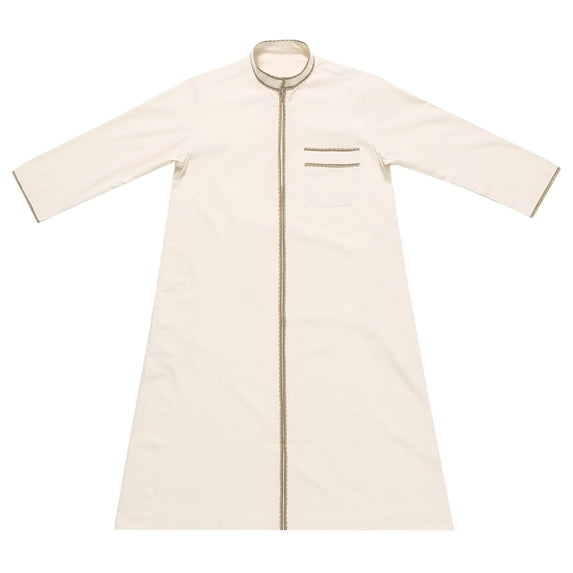 Mercatoo Kids Thobe for 𝐌uslim Boys 𝐈slamic Arabic Long Sleeve Kaftan Robe Zipper Prayer Dress for Boys 𝐌uslim Thobe Eid Outfit