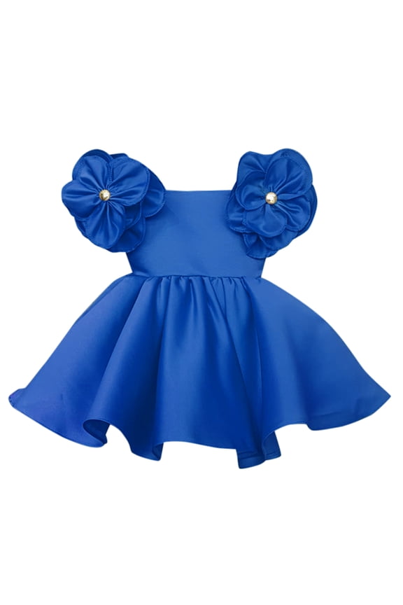Kids Toddler Baby Girls Birthday Dress Solid Flower Princess Pageant Dress ๐๐rty Prom ๐all Gown Easter Outfit