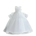 thumbnail image 1 of Mercatoo Kids Toddler Baby Girls Spring Summer Floor Length Print Ruffle Sleeveless Lace Tulle 𝐏𝐚rty Show Wedding Outfits, 1 of 9