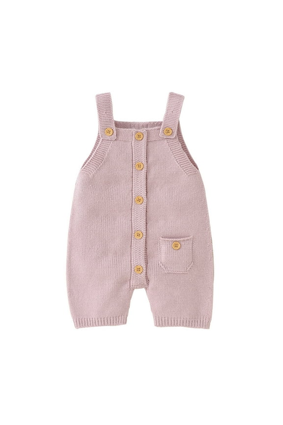 Kids Toddler Baby Knit Romper Cotton Sleeveless Boy Girl Solid Sweater Clothes Baby Jumpsuit With Pocket Owl Romper