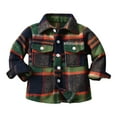 thumbnail image 1 of Mercatoo Kids Toddler Flannel Shirt Jacket Plaid Long Sleeve Lapel Button-Down Shacket Coat Baby Boys Girls Fall Shirt Outwear, 1 of 6