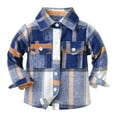 thumbnail image 1 of Mercatoo Kids Toddler Flannel Shirt Jacket Plaid Long Sleeve Lapel Button-Down Shacket Coat Baby Boys Girls Fall Shirt Outwear, 1 of 6