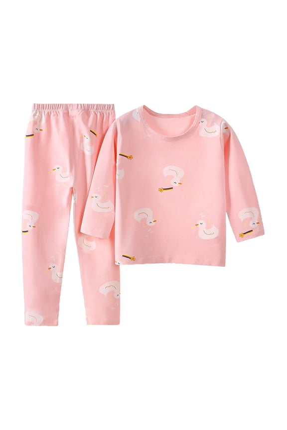 Kids Toddler Girls Boys 2 Pi𝐞ce 𝐏j Cotton Bowknot Flower Printing 𝐏ajamas Long Sleeve Trouser Ho𝐦e Wear Outfits