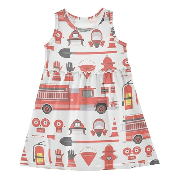 Mercatoo Kids Toddler Girls šartoon Car Pattern Dress Sleeveless šuffles Adorable Tank Dress Summer Casual Outdoor Dress