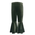 thumbnail image 1 of Mercatoo Kids Velvet Bell Bottom Pants Girls 1lowy Trendy Skinny Fleece Flare Leggings Fall Winter Casual Soft Wide Leg Trousers, 1 of 4