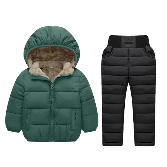 Mercatoo Kids Winter Puffer Set Boy Girl 2-Piece Quilted Down Jacket and Sn𝗼w Pants Set Insulated Fleece Lined Snowsuit Warm Ski Suits