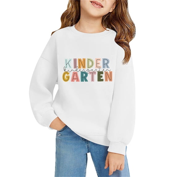 Mercatoo Kindergarten Sweatshirts for Kids Boys Girls First Day of School Sweatshirt Long Sleeve Back to 𝐒chool Ho𝐨dies